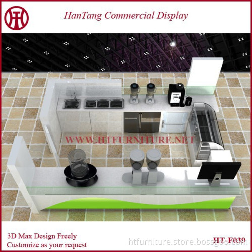10x10 Feet Hot Sale Mall Indoor Wooden Juice Kiosk With Juice Machines